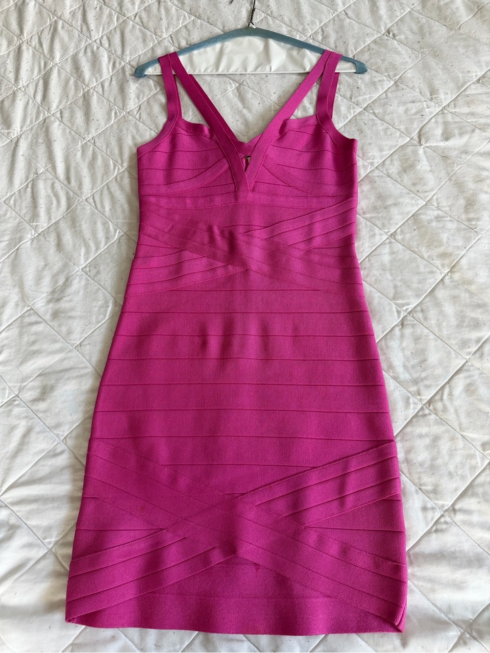 bebe Fuchsia Bandage Midi Dress